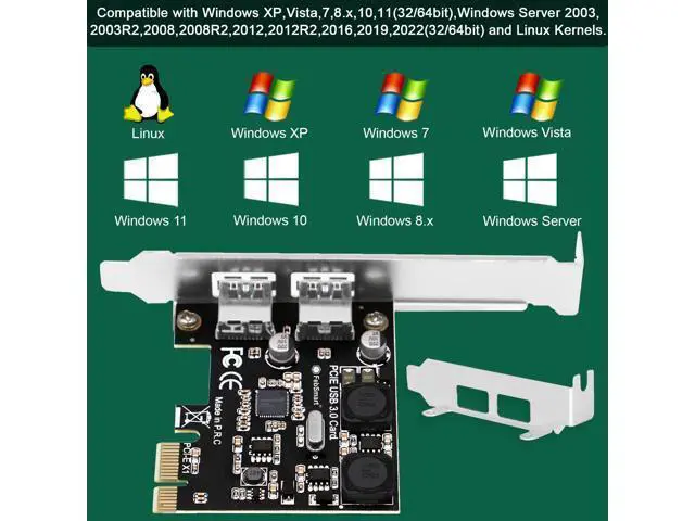 Alt view image 6 of 7 - Vszerda 2-Ports Superspeed 5Gbps USB 3.0 PCI Express Expansion Card for Windows, MAC OS X and Linux Desktop PCs, Built in Self-Powered Technology, No Need Additional Power Supply (FS-U2S-Pro)