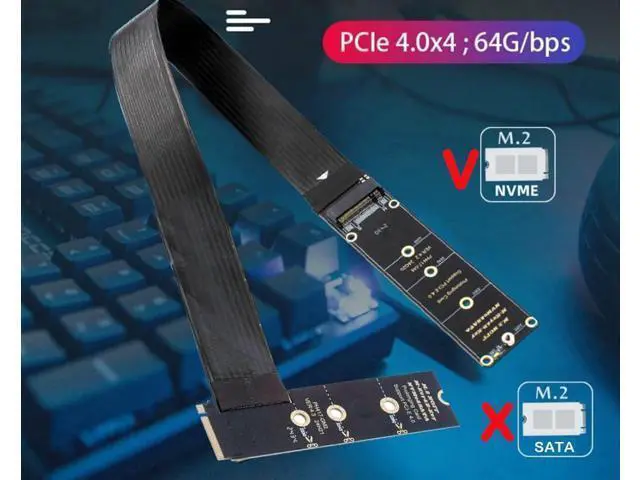 Alt view image 4 of 5 - Vszerda M.2 NVME Extender,NGFF M-Key PCIe SSD Extention Card with Angled Soft-PCB Cable 30CMS