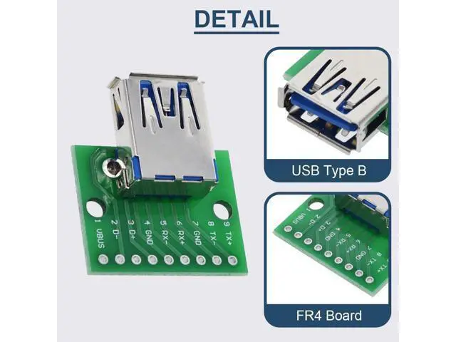 Alt view image 3 of 7 - Vszerda 10 Pcs USB Type-A 3.0 Female to DIP Adapter 2.54mm 9 Pin USB 3.0 Type-A Socket to DIP Converter Breakout Board for DIY Power Supply with 90 Pin Header