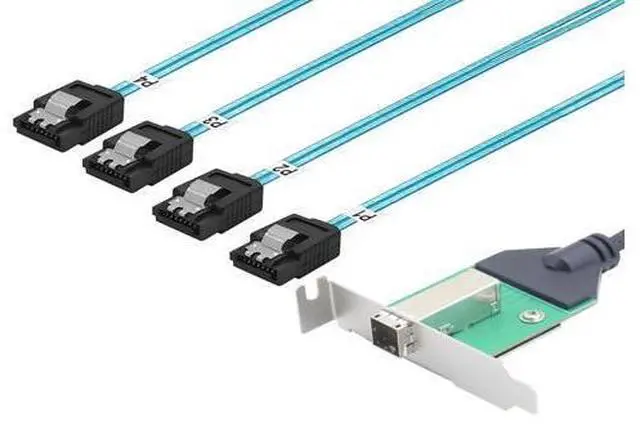 Main image of Vszerda 12G 30AWG External Mini SAS HD SFF-8644 Female wiht PCBA to 4 Port SATA for Hard Disk Data Server Raid Cable Adapter (0.5M)
