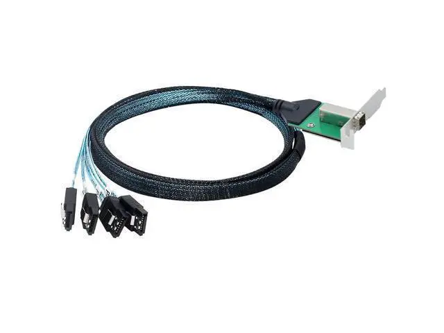 Alt view image 2 of 5 - Vszerda 12G 30AWG External Mini SAS HD SFF-8644 Female wiht PCBA to 4 Port SATA for Hard Disk Data Server Raid Cable Adapter (0.5M)