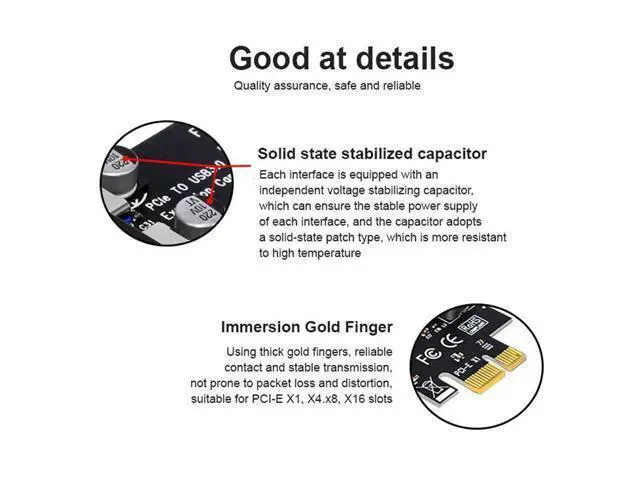 Alt view image 6 of 7 - Vszerda 7 Ports PCI-E to USB 3.0 HUB PCI Express Expansion Card Adapter 5Gbps for Motherboard
