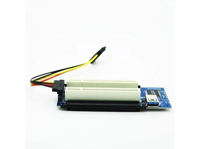 Alt view image 2 of 4 - Vszerda PCI-E Express X1 to Dual PCI Riser Extender Card with LP Bracket and Angled SATA Extension Cable