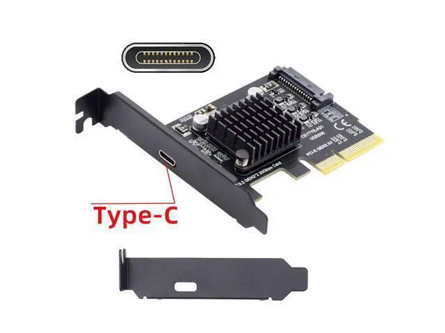 Alt view image 2 of 7 - Vszerda 20Gbps USB 3.2 Gen2 Type-C USB-C Female to PCI-E 4X Express Card Adapter ASM3242 Chipset for Desktop Motherboard
