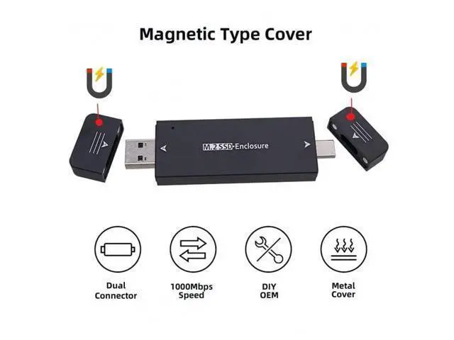 Alt view image 6 of 7 - Vszerda Type-C USB3.0 to Combo NVME M-Key M.2 NGFF SATA SSD PCBA Case 2230/2242mm Adapter RTL9210B Chipset