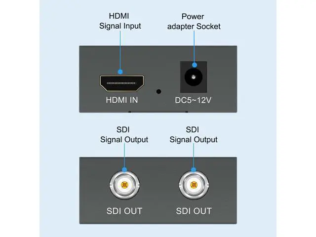 Alt view image 3 of 7 - Vszerda HDMI to SDI Converter, Converter One HDMI in Two SDI Output (with Power Supply Adapter, Audio Embedder Support HDMI 1.3, SD/HD/3G-SDI 1080P for Camera CCTV