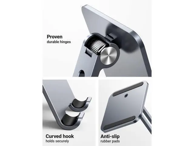Alt view image 6 of 7 - UGREEN Tablet Stand Compatible for iPad Desk Stand Holder Adjustable Aluminum Thicker Base Compatible with iPad Pro Air Mini 13 12.9 11 Inch Home Office Desk Accessories Grey