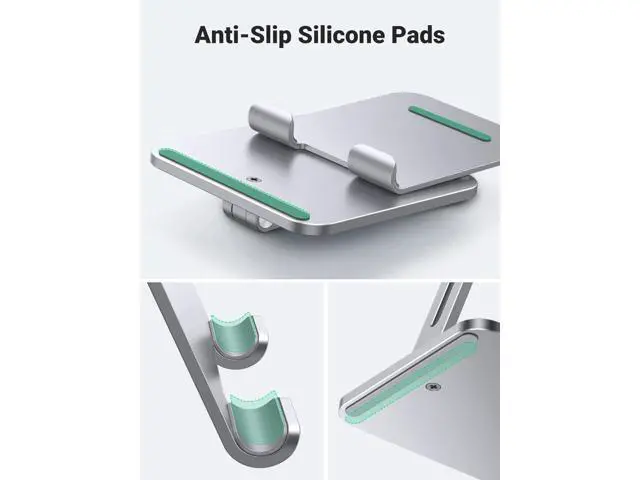 Alt view image 6 of 7 - UGREEN Tablet Stand Compatible for iPad Desk Stand Holder Adjustable Aluminum Thicker Base Compatible with iPad Pro Air Mini 13 12.9 11 Inch Home Office Desk Accessories Silver