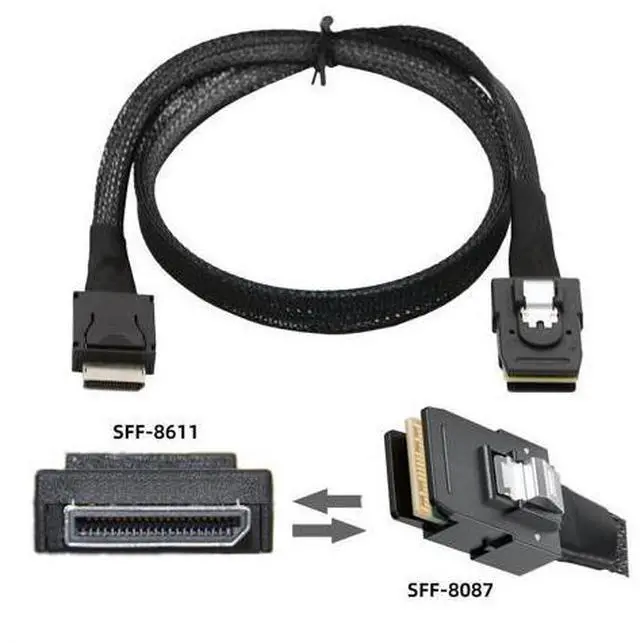 Alt view image 2 of 7 - Vszerda Oculink PCIe 4.0 PCI-Express SFF-8611 4i to SFF-8087 36Pin PCIE Slimline SSD eGPU Data Active Cable External Graphics Card 50cm