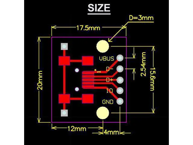 Alt view image 4 of 7 - Vszerda 10 Pcs Mini USB Female to DIP Adapter 2.54mm 5 Pin USB 2.0 Mini USB Socket to DIP Converter Breakout Board for DIY Power Supply with 50 Pin Header