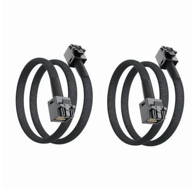 Main image of Vszerda SFF-8643 to SFF-8643 Internal MiniSAS HD Cable with Sideband, Support up to 4 Lanes of SAS Data, Work with Server, Raid Card & PCI Express Controller, 0.8-m(2.6ft), 2 Pack
