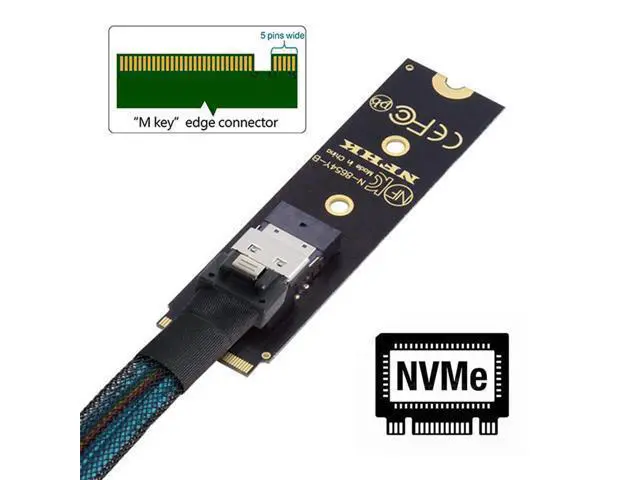 Alt view image 7 of 7 - Vszerda NGFF M-Key NVME Male to Female Extension Cable 40cm with SFF-8654 Connector for Mainboard SSD 2280/22110