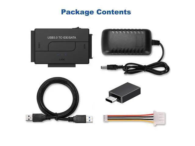 Alt view image 7 of 7 - Vszerda USB 3.0 to SATA IDE Hard Drive Reader, External Hard Drive Ultra Recovery Converter Universal Hard Drive Adapter Kit for 2.5/3.5 HDD/SSD Hard Drive Disk, Include 12V/2A Power Adapter