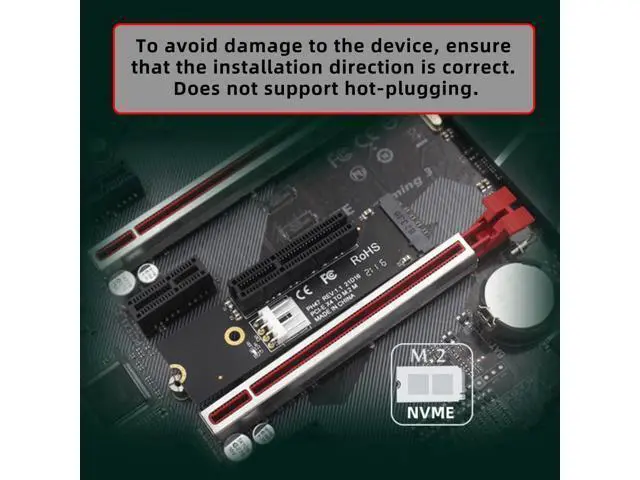 Alt view image 5 of 7 - Vszerda M-Key 22x80mm Extender to PCI-E X1 X4 X8 X16 Graphics Card Riser Adapter PCI-Express for M2 2260 2280