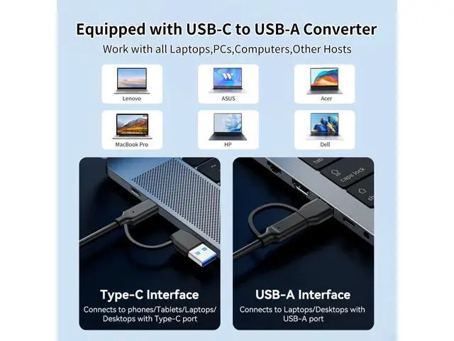 Alt view image 4 of 7 - Vszerda USB 3.0 to Dual HD Adapter, Type C to HD Splitter for 2 Monitors, Double 1080P@60Hz Universal Multiple Screen Connector, Extended Display Adapter for MacOS 10.15/Windows 11/10/8.1/8/7