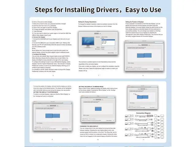 Alt view image 7 of 7 - Vszerda USB 3.0 to Dual HD Adapter, Type C to HD Splitter for 2 Monitors, Double 1080P@60Hz Universal Multiple Screen Connector, Extended Display Adapter for MacOS 10.15/Windows 11/10/8.1/8/7