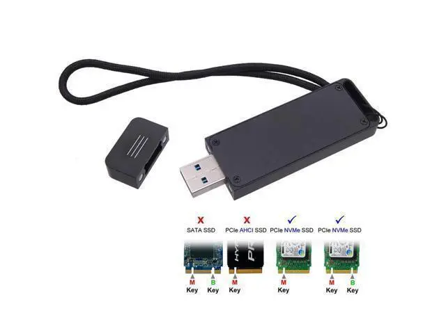 Alt view image 7 of 7 - Vszerda USB 3.1 Gen2 10Gbps to NVME PCI-E M-Key Solid State Drive External Enclosure 2230/2242mm