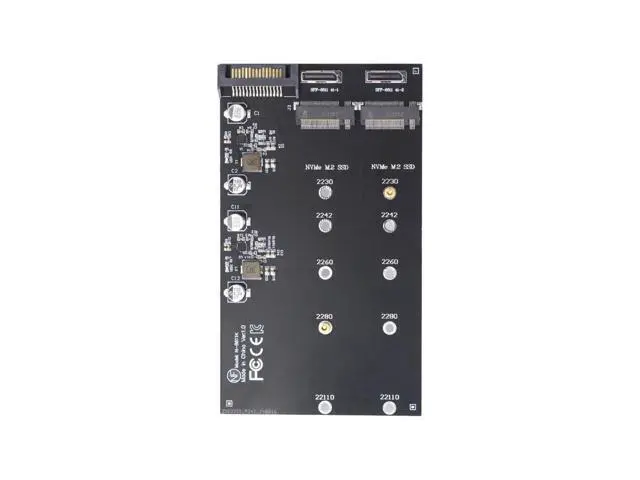 Alt view image 2 of 7 - Vszerda Dual Oculink SFF-8612 SFF-8611 to NVME M.2 NGFF M-Key PCIe SSD 2280 22110mm Adapter Extension Card for Mainboard