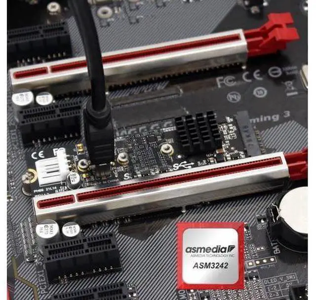 Alt view image 4 of 7 - Vszerda 20Gbps Type-E USB 3.1 Front Panel IDC Socket to NVME NGFF M-Key Express Card Adapter ASM3242 Chipset for Motherboard