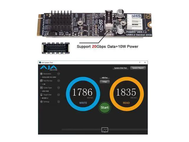 Alt view image 4 of 7 - Vszerda 20Gbps Type-E USB 3.1 Front Panel Socket to NGFF M-Key NVME Express Converter Card Adapter ASM3242 Chipset for Motherboard (NVME to USB3.1 Type-E)