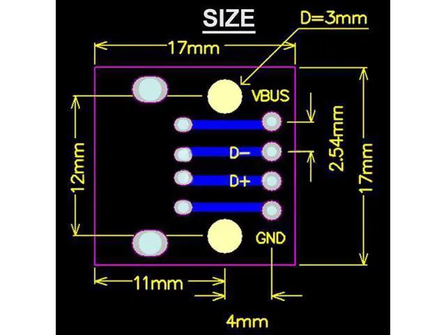 Alt view image 4 of 7 - Vszerda 10 Pcs USB Type A Female to DIP Adapter 2.54mm 4 Pin USB 2.0 Type A Socket to DIP Converter Breakout Board for DIY Power Supply with 40 Pin Header