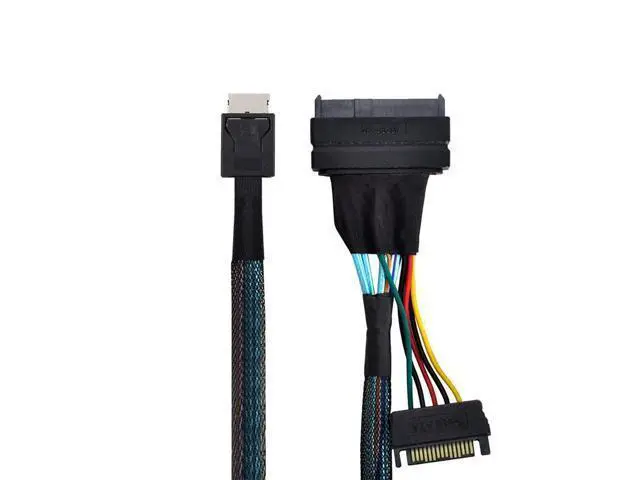 Alt view image 3 of 7 - Vszerda Oculink SFF-8611 to U.2 U.3 SFF-8639 NVME PCIe PCI-Express SSD Cable for Mainboard SSD 50CM