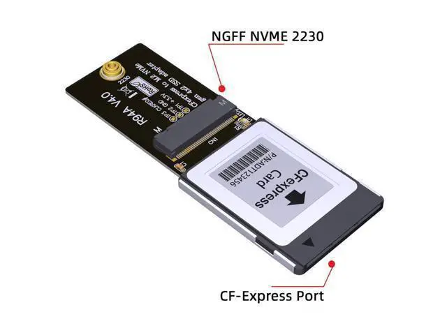 Alt view image 4 of 7 - Vszerda NVMe 2230 M.2 M-Key CH SN530 SSD to CF-Express Type-B Adapter CFE for Xbox Series X&S PCIe4.0 Expansion Storage Memory Card
