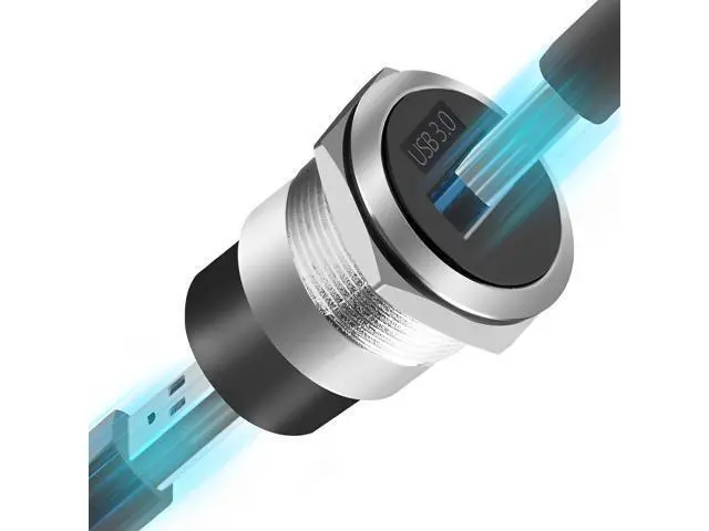 Alt view image 2 of 7 - Vszerda USB3.0 Female-to-Female Panel Mount Adapter - 5Gbps High-Speed Waterproof & Dustproof USB Converter, Round Data Connector Mount for Efficient Data Transfer and Charging (5-Pack Silver)