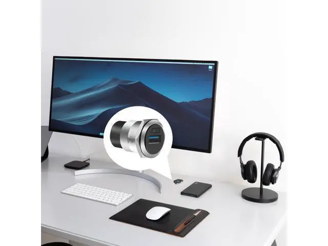 Alt view image 3 of 7 - Vszerda USB3.0 Female-to-Female Panel Mount Adapter - 5Gbps High-Speed Waterproof & Dustproof USB Converter, Round Data Connector Mount for Efficient Data Transfer and Charging (5-Pack Silver)