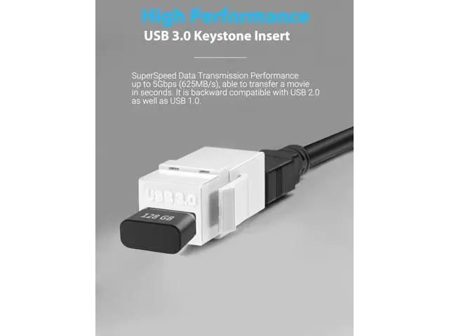 Alt view image 4 of 7 - Vszerda USB 3.0 Keystone Jack Inserts (5 Pack)
