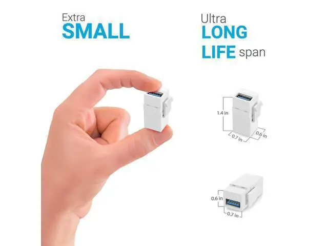 Alt view image 7 of 7 - Vszerda USB 3.0 Keystone Jack Inserts (5 Pack)