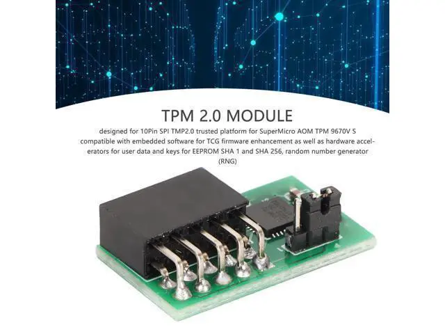Alt view image 2 of 7 - Vszerda TPM 2.0 Module, 10Pin SPI TMP2.0 Encryption Module for S.uperMicro AOM TPM 9670V S (Vertical) Cryptographic Trusted Module, with 9670 Controller