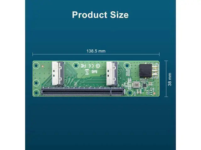 Alt view image 4 of 7 - Vszerda 2xMCIO(74pin) 8i to PCIe X16 Female Adapter, Gen5 PCIe5.0