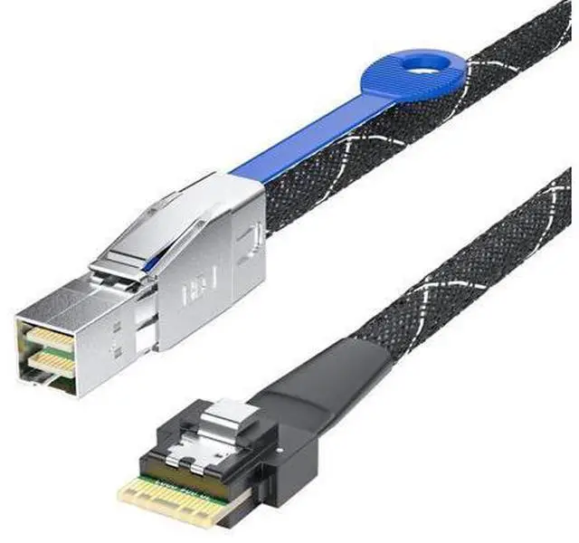 Main image of Vszerda SFF-8644 to SlimSAS 4i Cable, 12Gbps SAS 3.0 External Mini SAS HD to SFF-8654 Cable, High-Speed Copper Twinax for Server/Storage/RAID, 0.5m/1.6ft