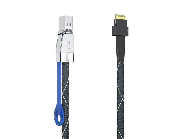 Alt view image 2 of 2 - Vszerda SFF-8644 to SlimSAS 4i Cable, 12Gbps SAS 3.0 External Mini SAS HD to SFF-8654 Cable, High-Speed Copper Twinax for Server/Storage/RAID, 0.5m/1.6ft