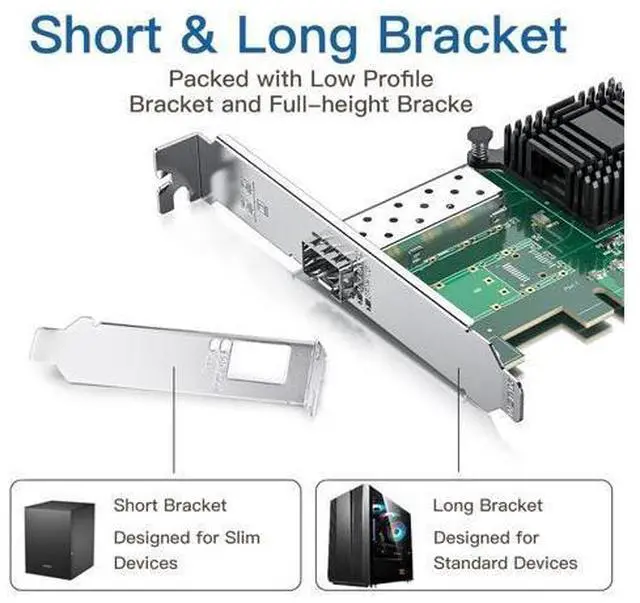 Alt view image 3 of 6 - Vszerda 10Gb SFP+ PCI-E Network Card NIC, Compare to Intel X520-DA1 (E10G42BTDA), with Intel 82599EN Chip, Single SFP+ Port, PCIe X8, Ethernet LAN Network Adapter Support Windows/Linux/VMware