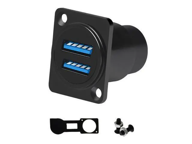 Alt view image 5 of 7 - Vszerda Dual USB 3.0 Panel Mount Adapter - D-Type Female to Female with Waterproof Cover, 5Gbps High-Speed Data Transfer, for External Hard Disks, File Transfers, Mouse, Keyboards & Charging (5 Packs)