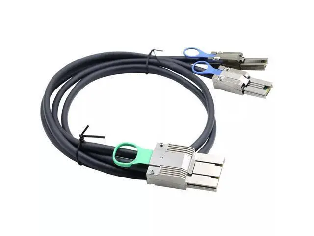 Alt view image 3 of 5 - Vszerda MINI SAS HD SFF-8088 8X 68P I/O Male to 2X SFF-8088 26P Male Adapter Cable 100CM