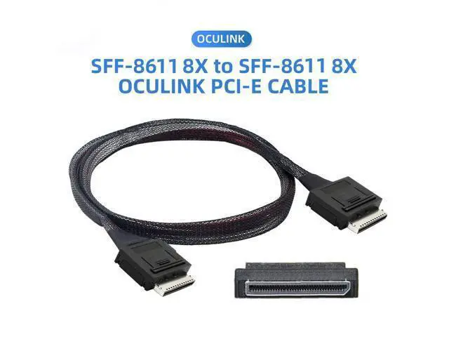Alt view image 4 of 7 - Vszerda OCuLink PCIe PCI-Express SFF-8611 8X 8-Lane to OCuLink SFF-8611 8X SSD Data Active Cable 50cm