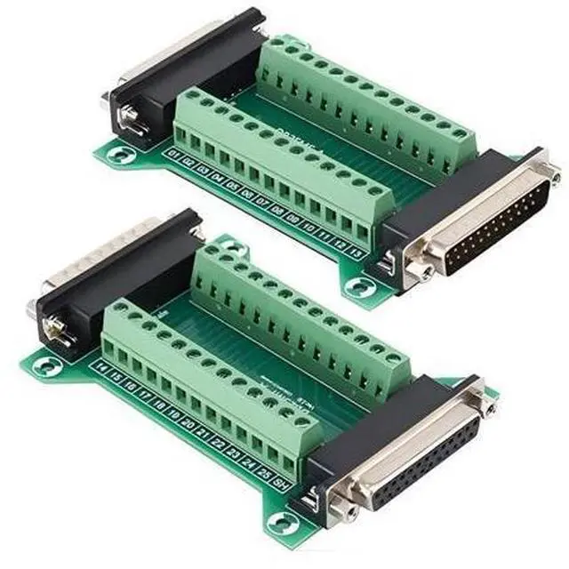 Main image of Willwewon 2PCS DB25 Male Female Connector in One Breakout Board, RS232 D-SUB Serial to 25-pin Port Adapter Module