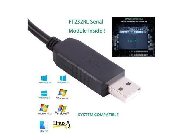 Alt view image 2 of 4 - USB to RS232 6Pin 2.54mm Port Serial Adapter Cable Chip Pinout TX RX GND VCC CTS RTS Fit for Windows OS Linux