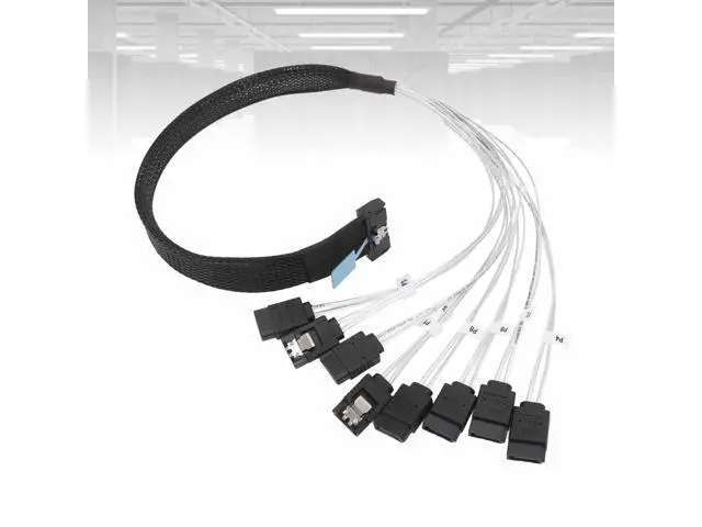 Alt view image 5 of 5 - MCIO 8i to 8x SATA Cable, PCIe 5.0 to MCIO X8 Server Data Center Cable, 50cm for External Graphics Card