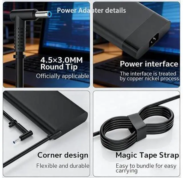 Alt view image 4 of 5 - Gaming Laptop Charger 230w 200w Replacement for Hp Omen 15 16 17 Transcend Victus 15 16 Pavilion Gaming/Envy/Zbook Fury 17 16 G9 g10 g8 Tpn-La10 M41303-001ac Power Cord Adapter (19.5v 11.8a)