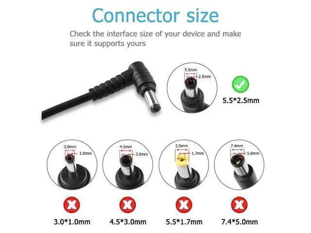 Alt view image 4 of 5 - 65W AC Charger Adapter Compatible with MSI ADP-65GD D 957-14D11P-101 Modern 14 A10M-1048AU A10M-1029 Pro 16T 16T 10M All-in-One 24X 7M-231XEU 7M-232XEU Pro 24X 7M-231XEU 7M-232XEU