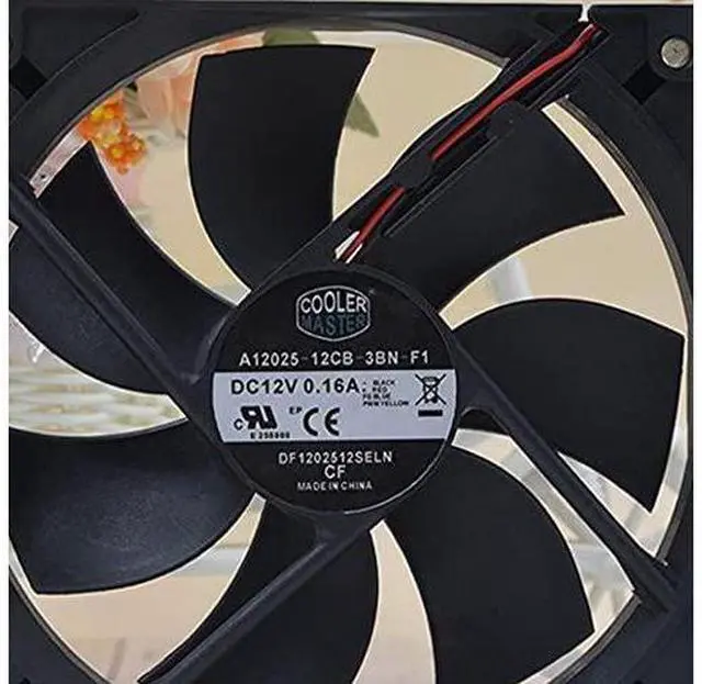 Alt view image 3 of 6 - A12025-12CB-3BN-F1 for Cooler Master Ultra-Quiet 12cm 12025 12V 0.16A 3Line Main Machine Power Supply Exhaust Chassis Fan