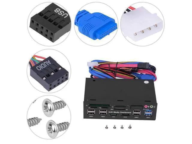Alt view image 2 of 5 - Internal Card Reader, 5.25inch Media Dashboard Front Panel Audio, All-in-1 Card Reader with USB3.0/2.0 HUB eSATA SATA Multi Card Reader(M2 / TF/SD/MMC/MS/CF)