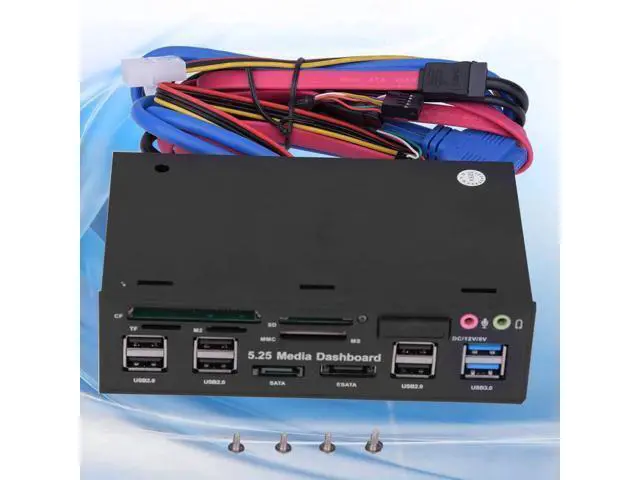 Alt view image 4 of 5 - Internal Card Reader, 5.25inch Media Dashboard Front Panel Audio, All-in-1 Card Reader with USB3.0/2.0 HUB eSATA SATA Multi Card Reader(M2 / TF/SD/MMC/MS/CF)