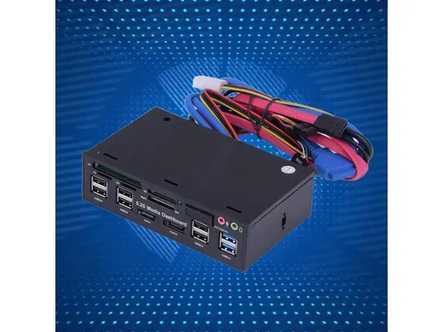 Alt view image 3 of 5 - Internal Card Reader, 5.25inch Media Dashboard Front Panel Audio, All-in-1 Card Reader with USB3.0/2.0 HUB eSATA SATA Multi Card Reader(M2 / TF/SD/MMC/MS/CF)