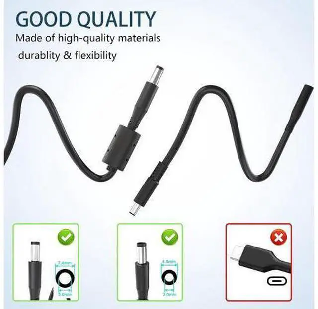 Alt view image 2 of 7 - 130W Laptop Charger for Dell XPS 15 Precision M20 M60 M70 M90 M2400 M4400 M6300 LA130PM121 DA130PE1-00 Inspiron 11 15 7000 7559 N7110 N5110 Vostro 500 1000 1200 1400 AC Adapter Power Cord