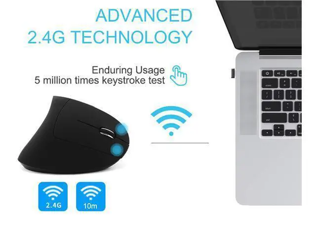 Alt view image 5 of 7 - Wireless Vertical Mouse, Wireless Ergonomic Vertical Mouse, 2.4G High Precision Optical Mice 800/1200/1600DPI for PC Laptop Desktop Mac (Ergonomic Mouse-Rechargeable)